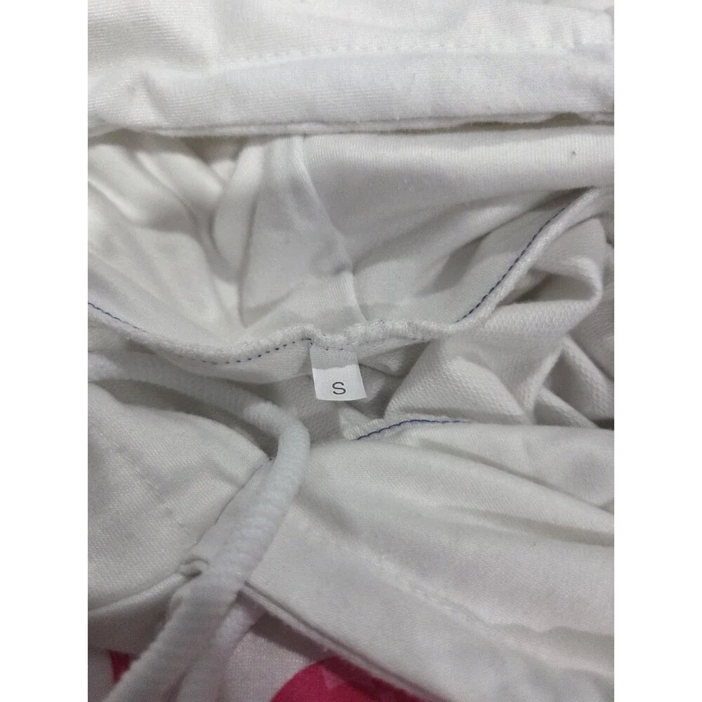 Barbie Hooded Sweater White Womens Size Small Pink Logo
